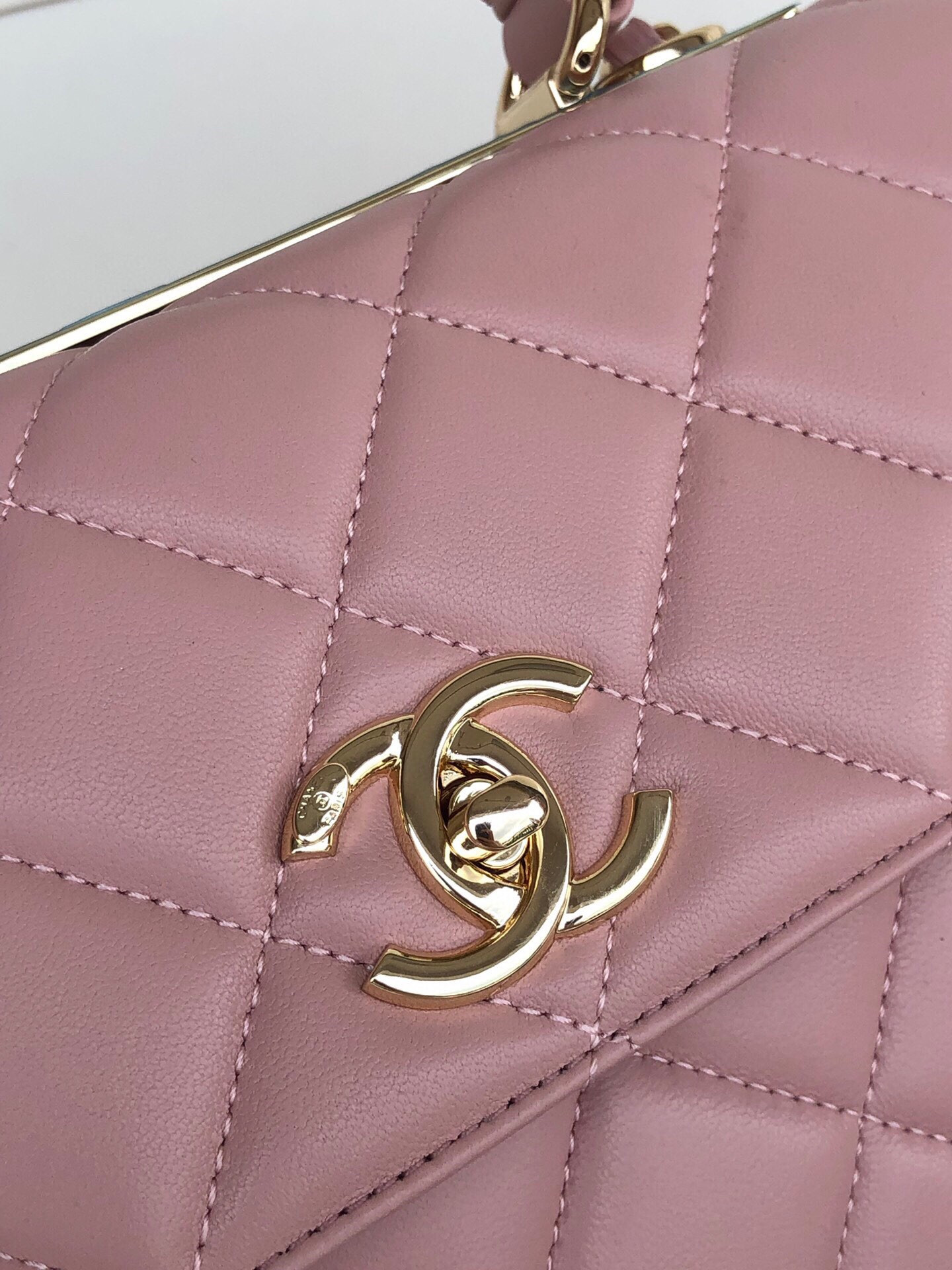 Ch**el FLAP BAG WITH TOP HANDLE 6.6 × 9.8 × 4.7 in