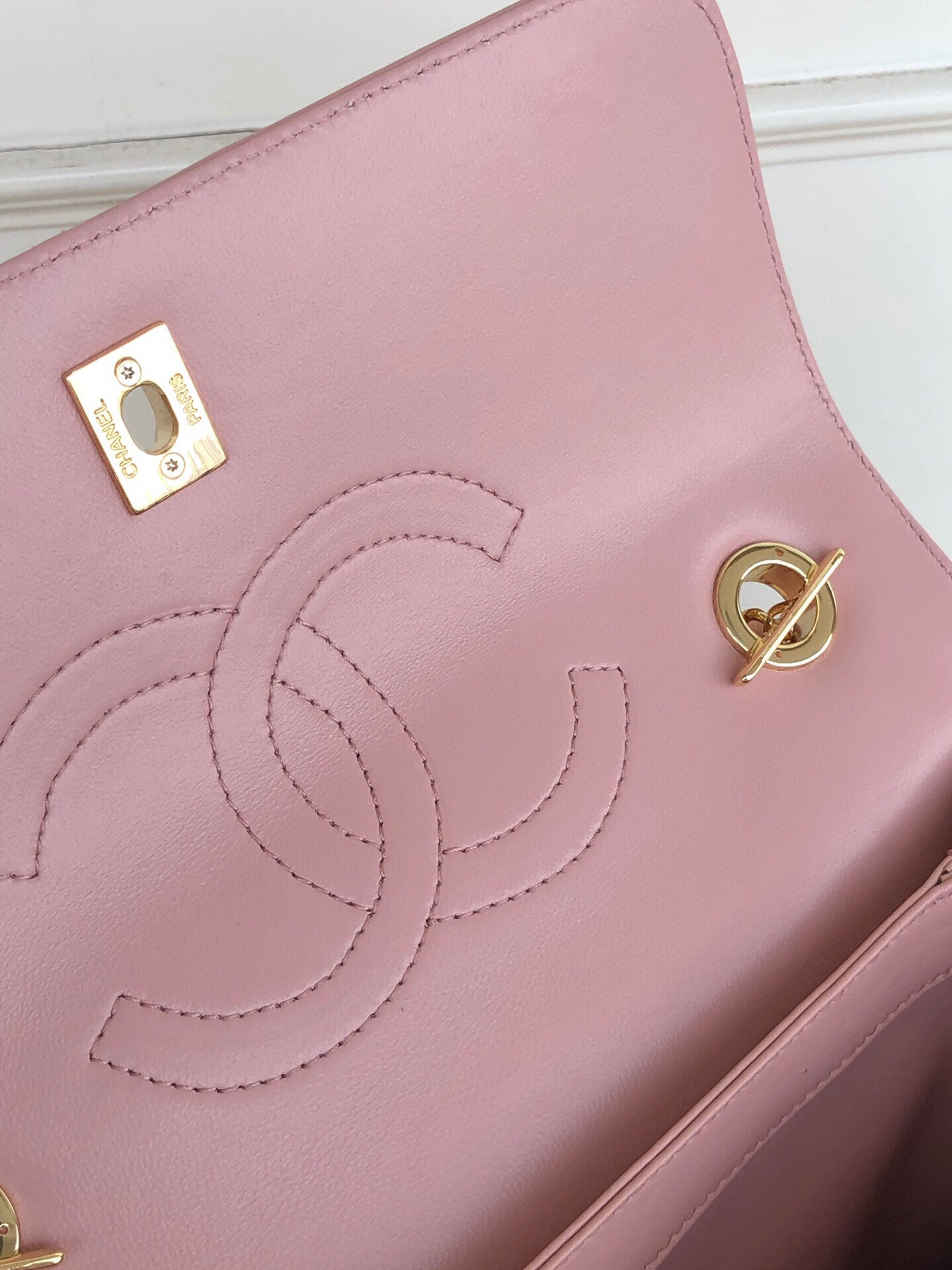 Ch**el FLAP BAG WITH TOP HANDLE 6.6 × 9.8 × 4.7 in