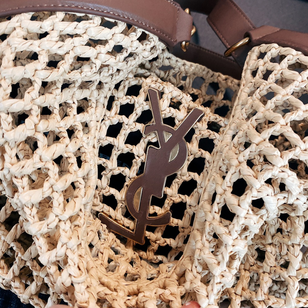Y51 OXALIS BAG IN RAFFIA MACRAMÉ  Color Natural 14.6X15.7X1.2INCHES