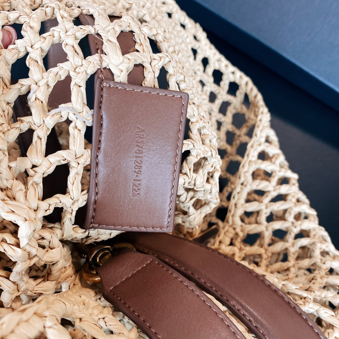 Y51 OXALIS BAG IN RAFFIA MACRAMÉ  Color Natural 14.6X15.7X1.2INCHES