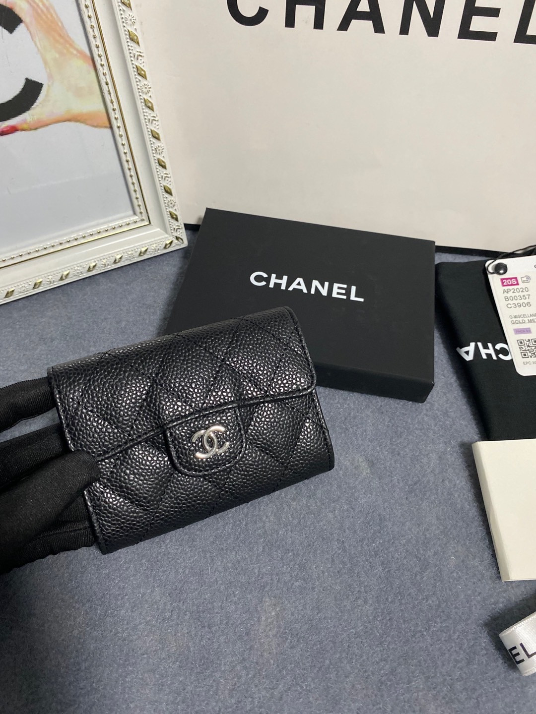 Ch**el FLAP WALLET 12 x 8.5cm