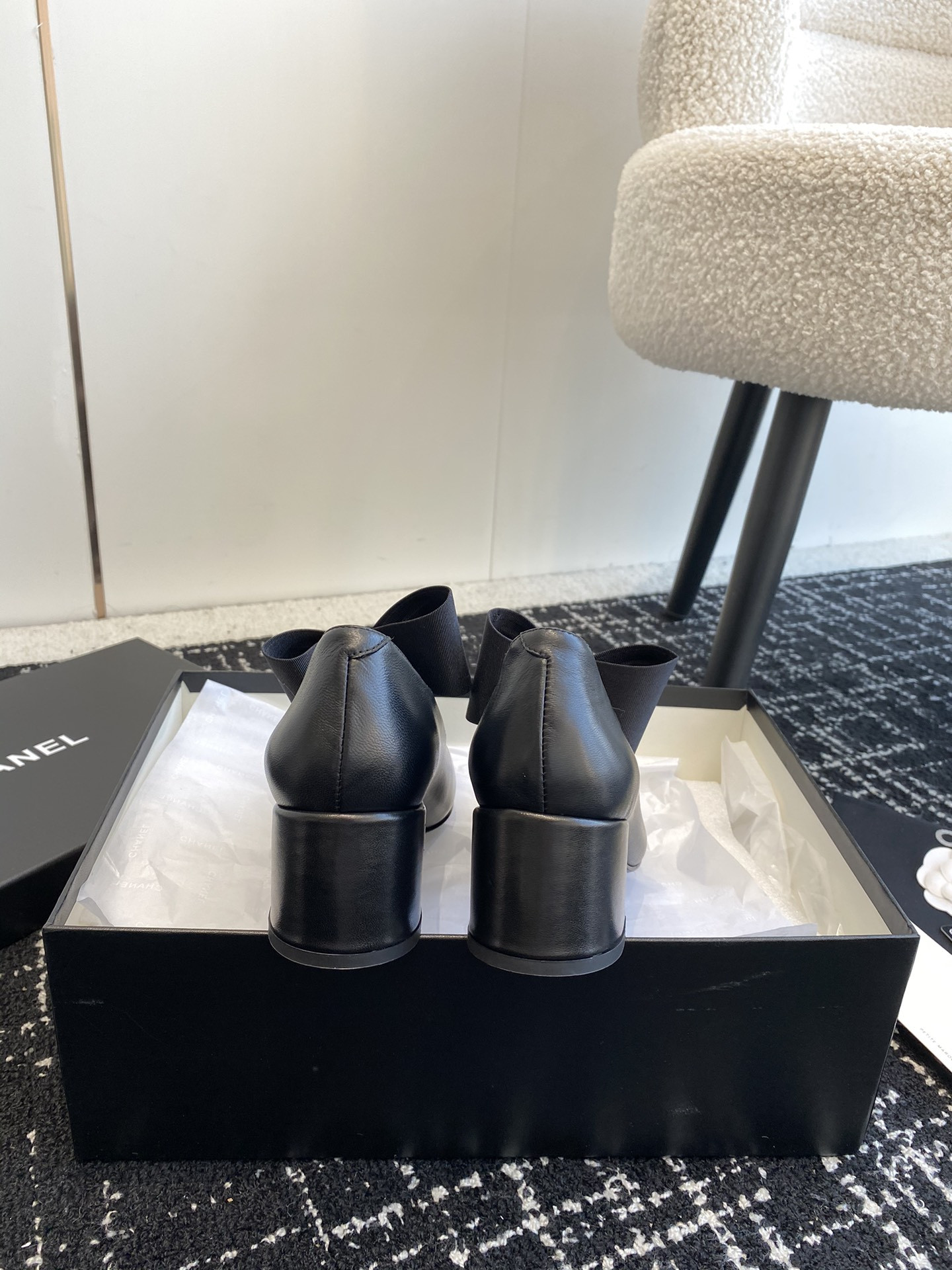 UA Ch**el MARY JANES Calfskin & Grosgrain