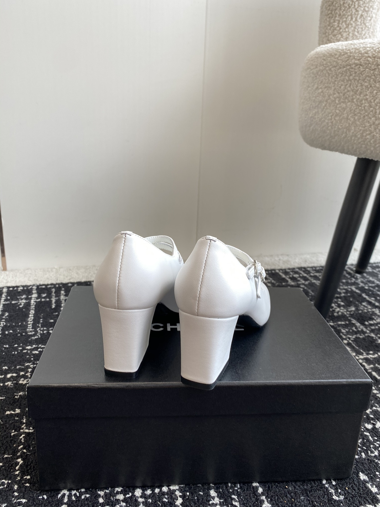UA Ch**el MARY JANES Lambskin & Grosgrain