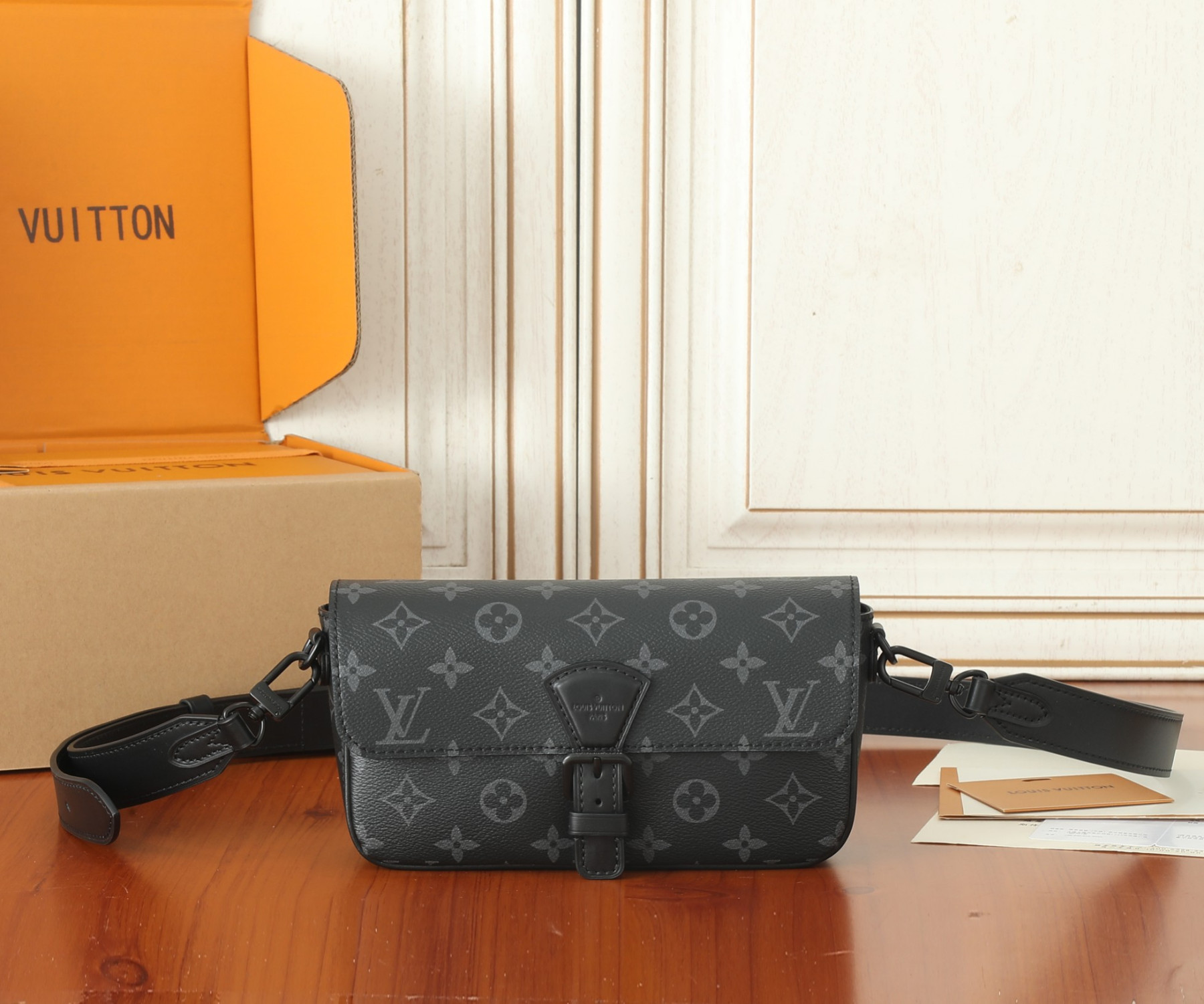 LV Montsouris Wearable Wallet M83567  8.7 x 4.7 x 2.4 in