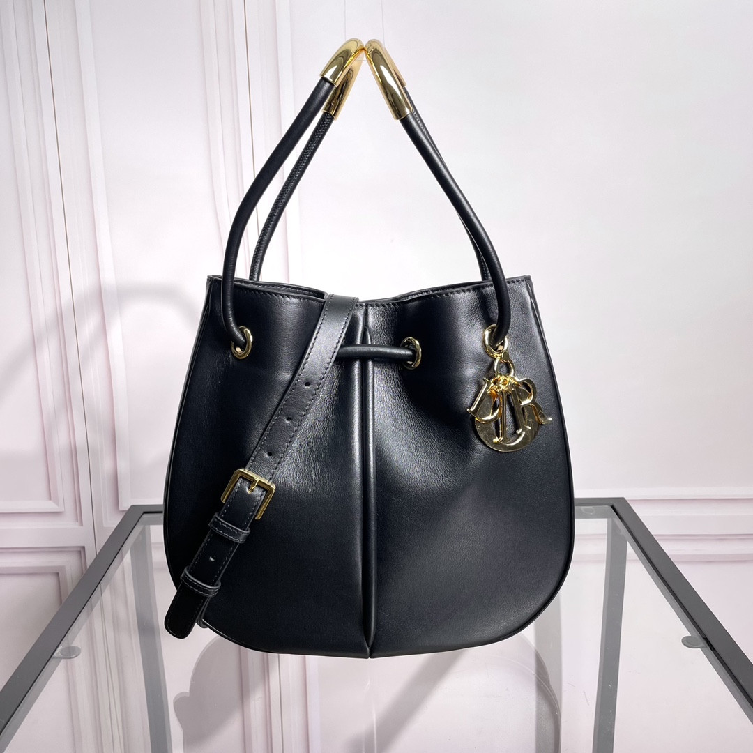 Medium D10r Nolita Bag  Black Calfskin 11 x 10 x 2 inches