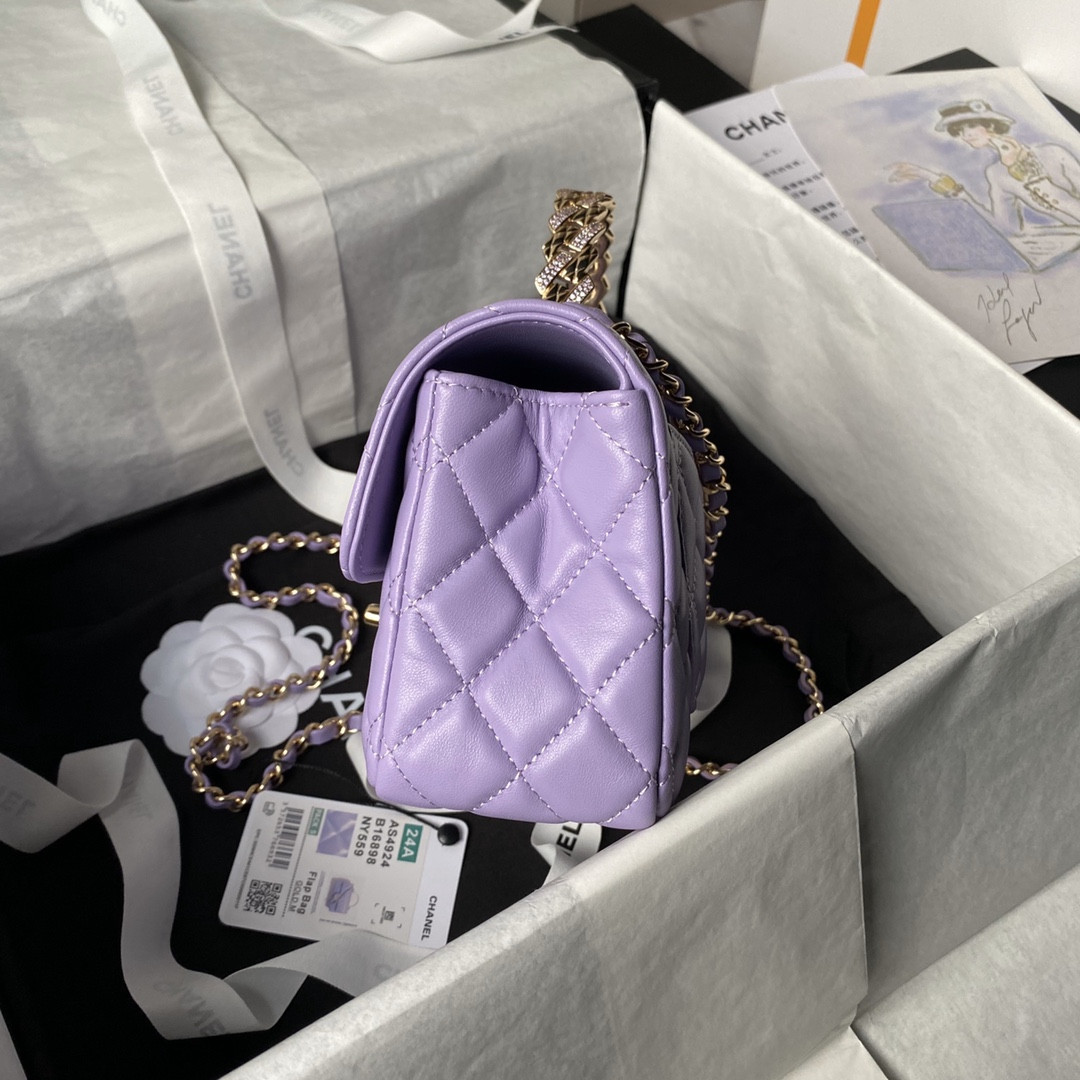 Ch**el 24A Mini Classic Handbag 12 × 20 × 6 cm