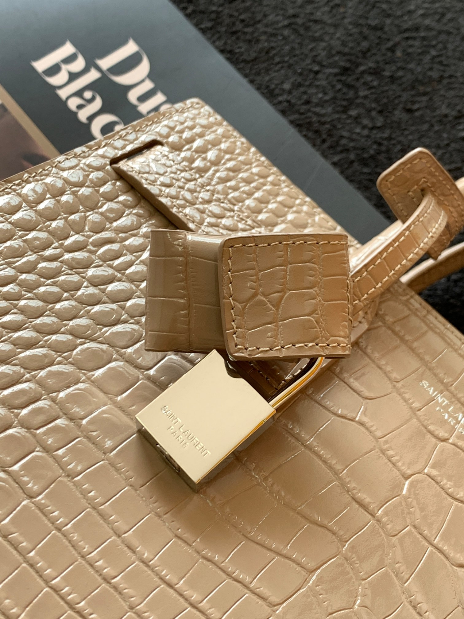 Y51 SAC DE JOUR IN EMBOSSED CROCODILE LEATHER - baby 26x13.5x12.5cm