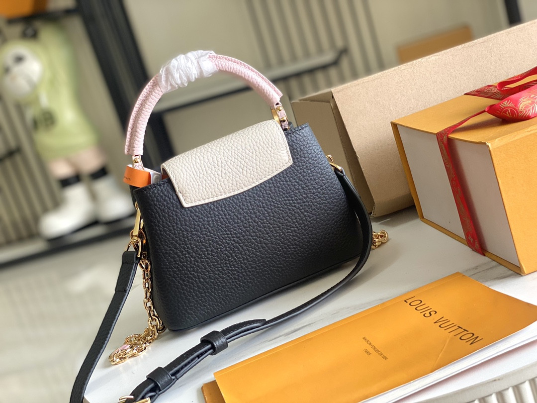 LV Capucines M20845 Pink Handle 17x12x9.5cm