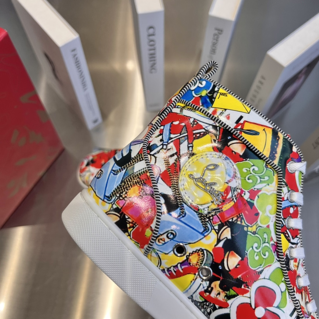 UA Chr1st1an Louboutin high-top matte snake print version