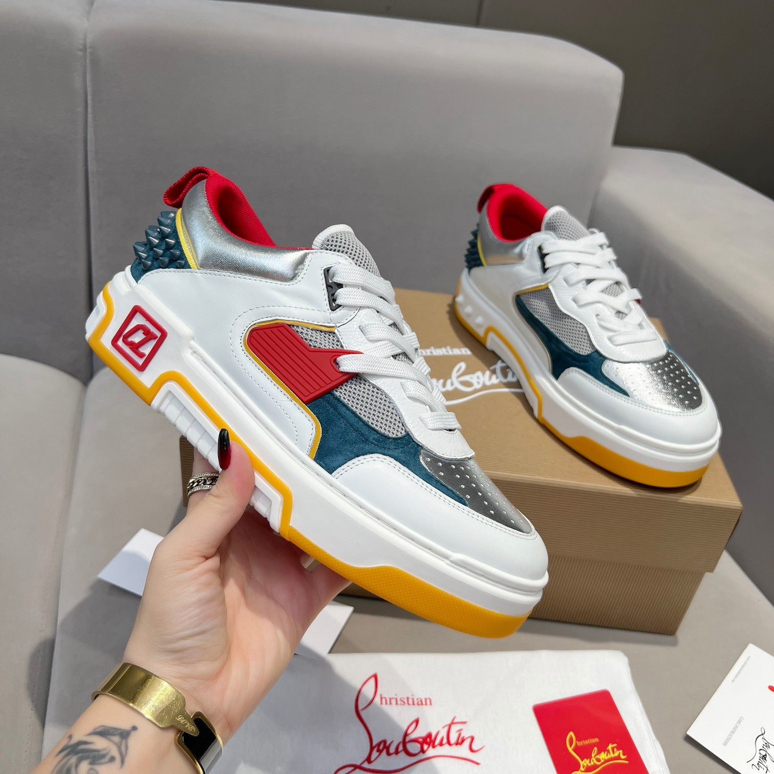 UA Chr1st1an Louboutin 2024 [New]ASTROLOUBI Unisex Thick-Soled Sneakers