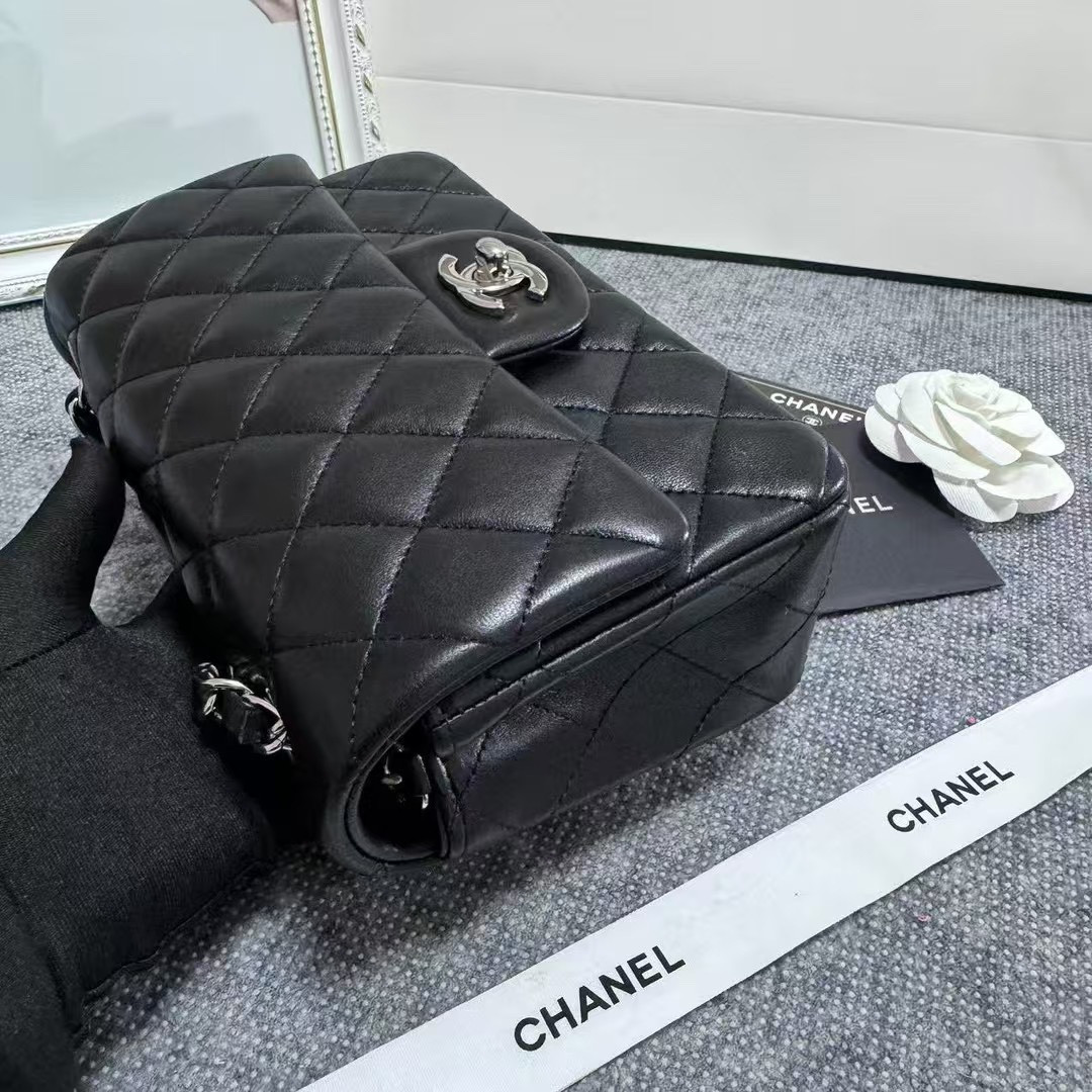 Ch**el MINI FLAP BAG BLACK 12 × 20 × 6 cm