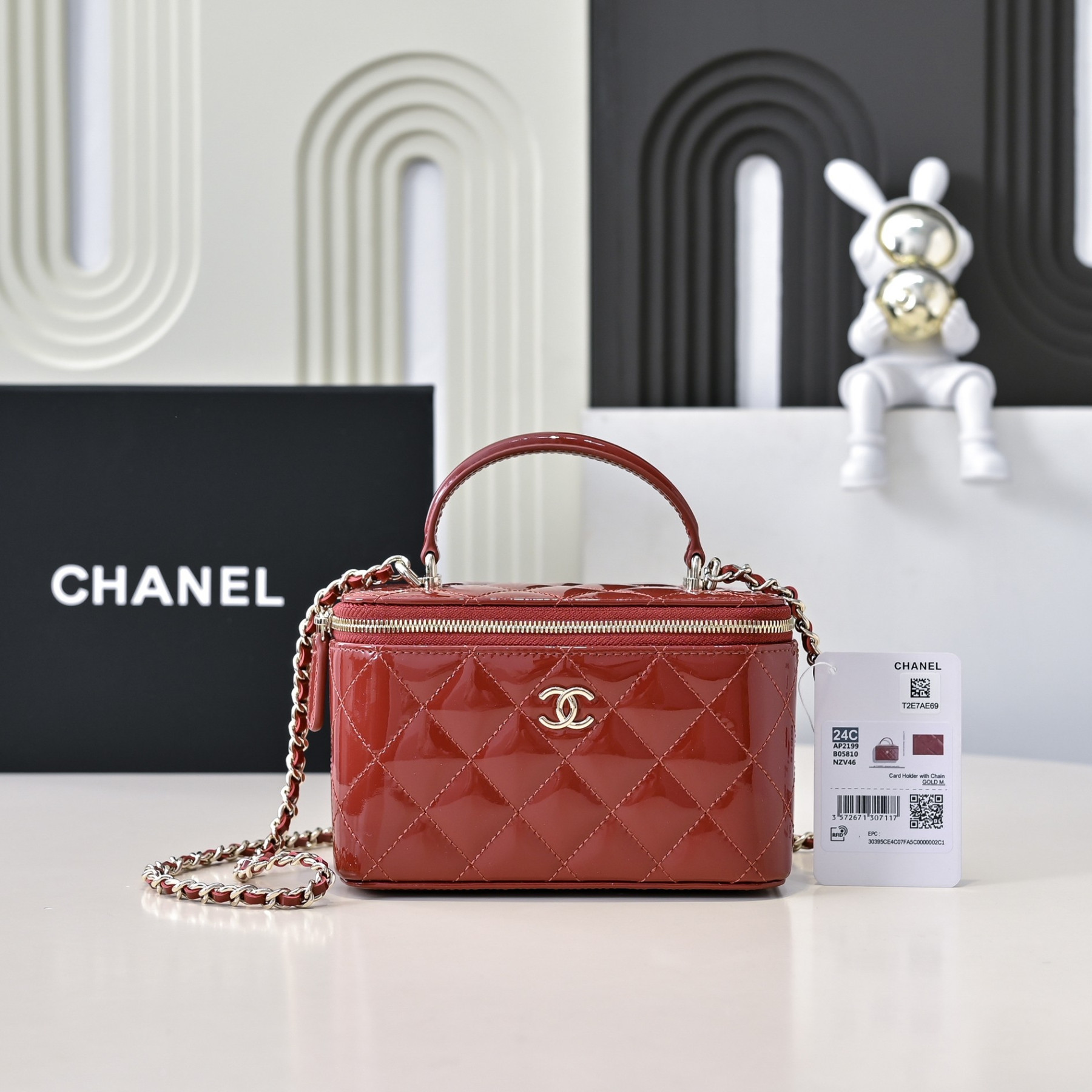 Ch**el Long Vanity with chain 16.5x10x8cm