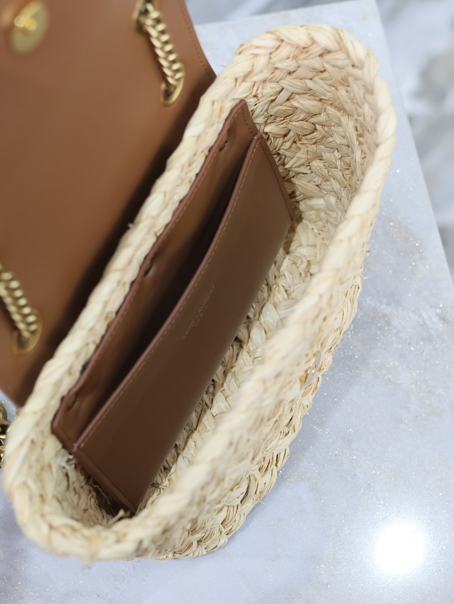 Y51 Mini manon (raffiaaged vegetable tanned leather) 774269 23x12x6cm