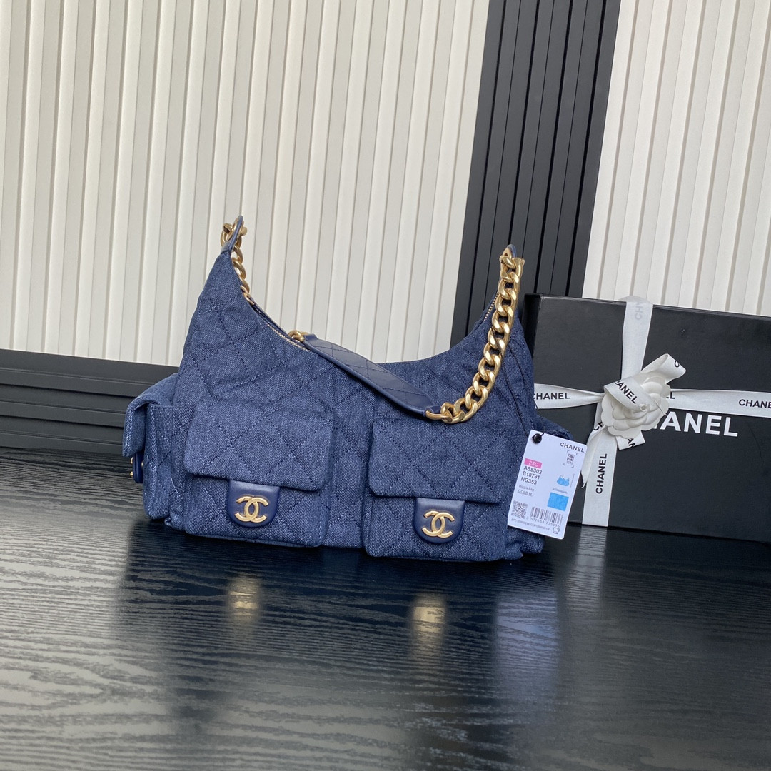 Ch**el 25c Maxi Hobo Bag 27×35×18cm