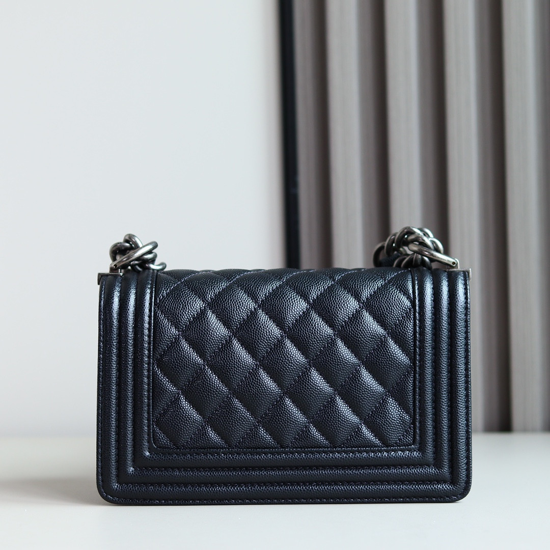 Ch**el Small BOY Handbag A67085 12x20.5x8.5cm