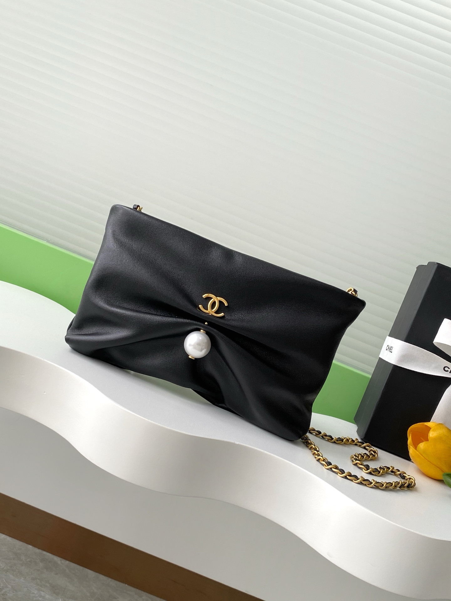 Ch**el Clutch with Chain 14x24x5cm