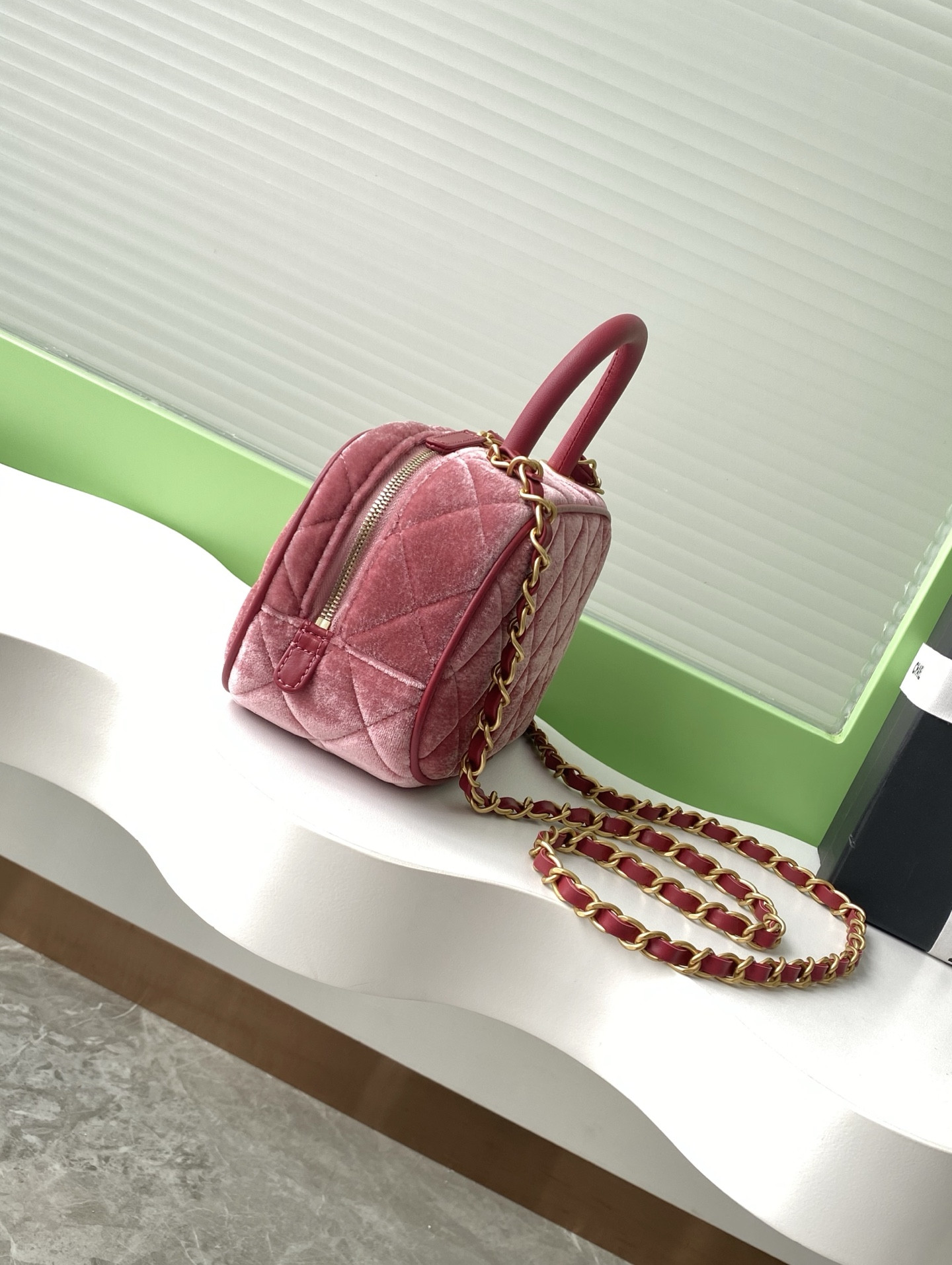 Ch**el Mini Bowling Bag AS5572 11.5x20x8.5cm