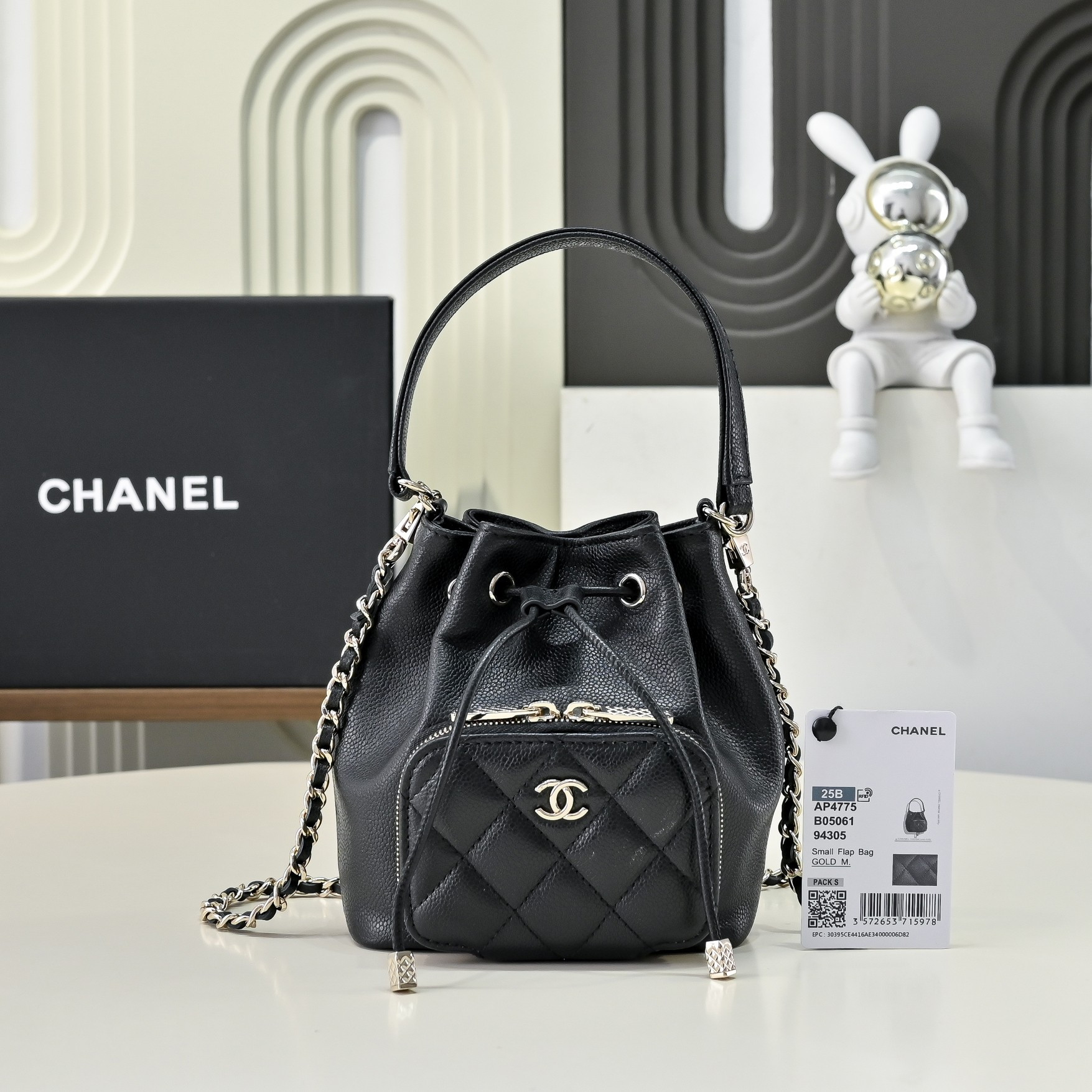 Ch**el Mini Bucket Bag 12.5x19x7.5cm