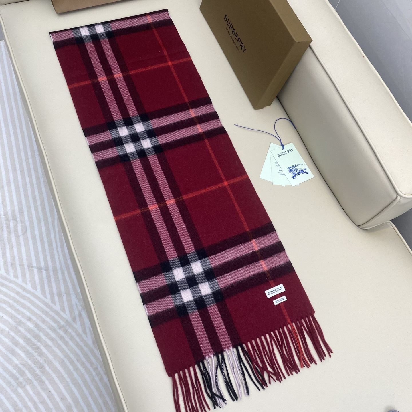 Bv*b*rry scarf 30x168cm 100% cashmere