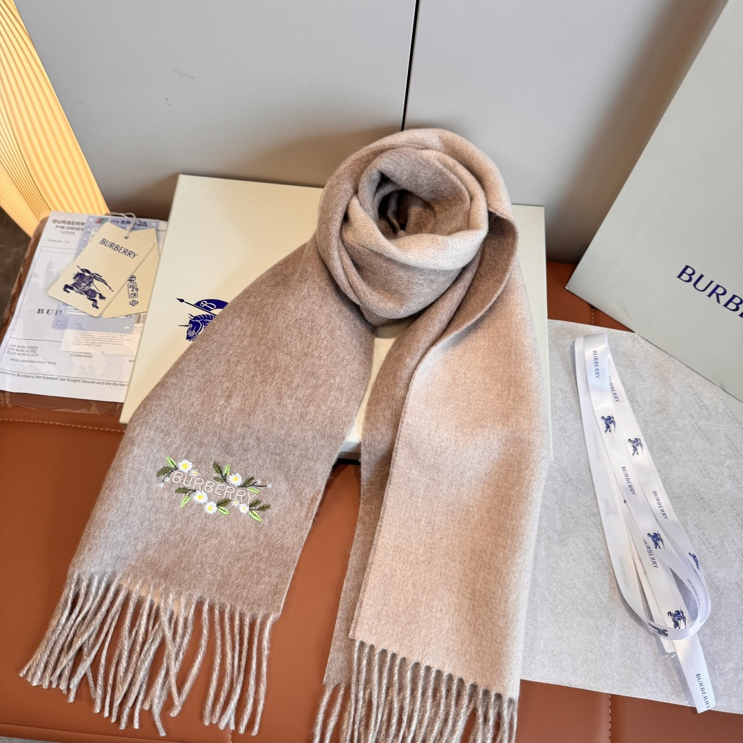 Bv*b*rry Double-sided scarf 30x200cm 100% cashmere