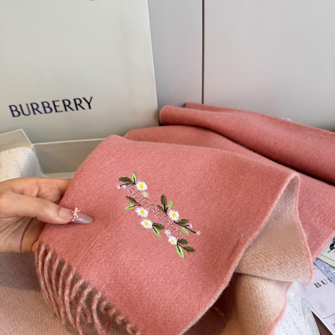 Bv*b*rry Double-sided scarf 30x200cm 100% cashmere