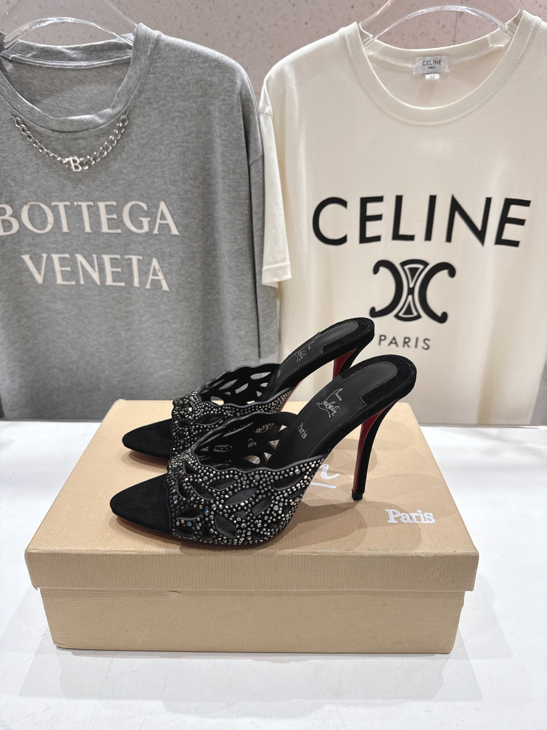 ua Chr1st1an louboutin lasera strass mule 10cm heel
